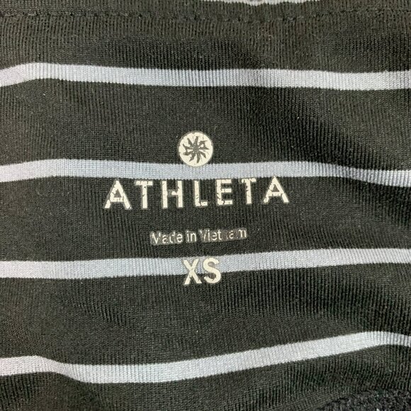 🟣🟣🟣 ATHLETA Women's Size Extra Small Striped Pull On Capri Leggings - Picture 7 of 8